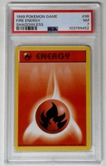V1581: 1999: Fire Energy: 98/102: Shadowless: Base Set: PSA: 7: NM: 103769452